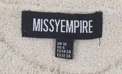 Womens UK Size 10 Missy Empire Beige Pullover Sweatshirt