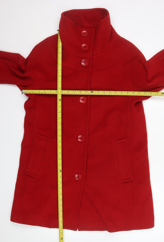 Womens UK Size 10 Talbots Red Overcoat