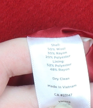 Womens UK Size 10 Talbots Red Overcoat