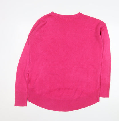 Primark Women’s Pink Crew Neck Long Sleeve Pullover Jumper Size 10/12