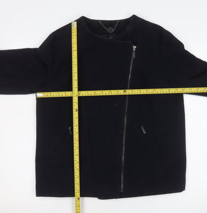 Womens UK Size 12 Marks and Spencer Black Biker Coat