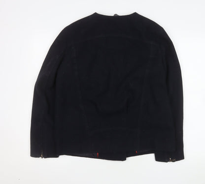 Womens UK Size 12 Marks and Spencer Black Biker Coat