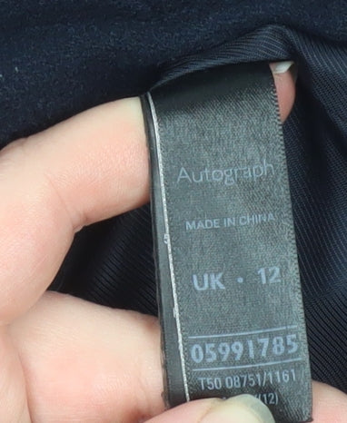 Womens UK Size 12 Marks and Spencer Black Biker Coat