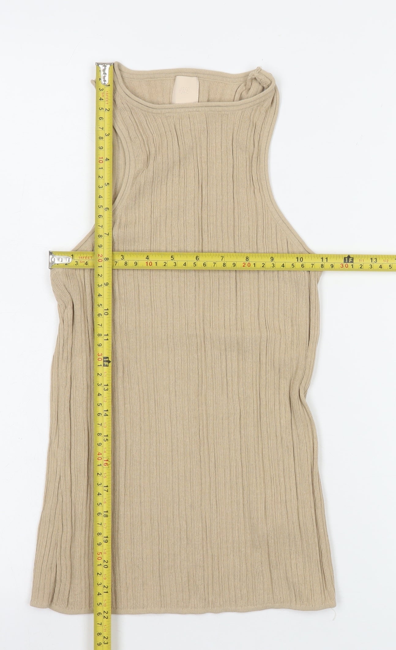 Womens UK Size S H&M Beige Basic Tank