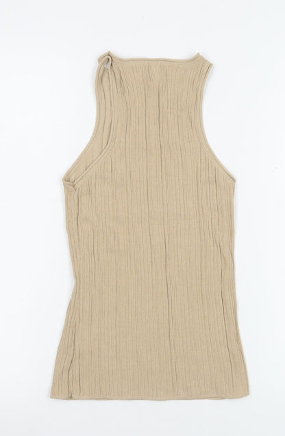 Womens UK Size S H&M Beige Basic Tank
