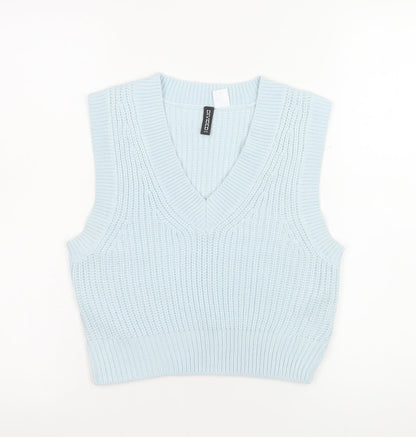 Womens UK Size 6 H&M Blue Vest Jumper