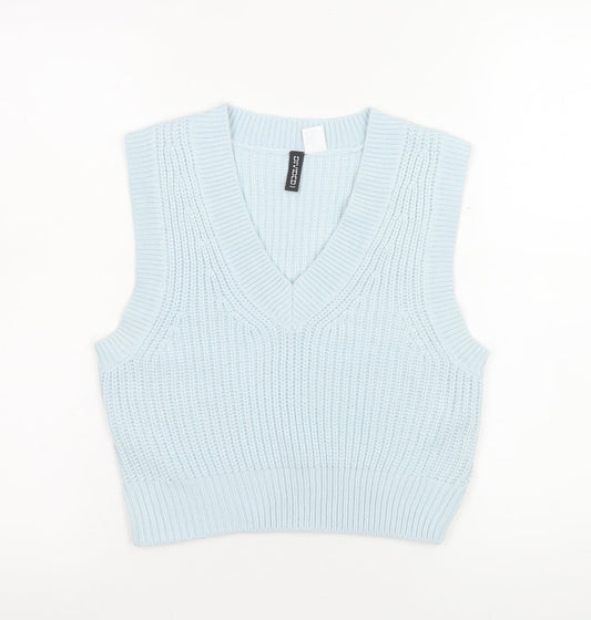 Womens UK Size 6 H&M Blue Vest Jumper
