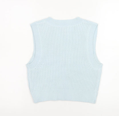 Womens UK Size 6 H&M Blue Vest Jumper