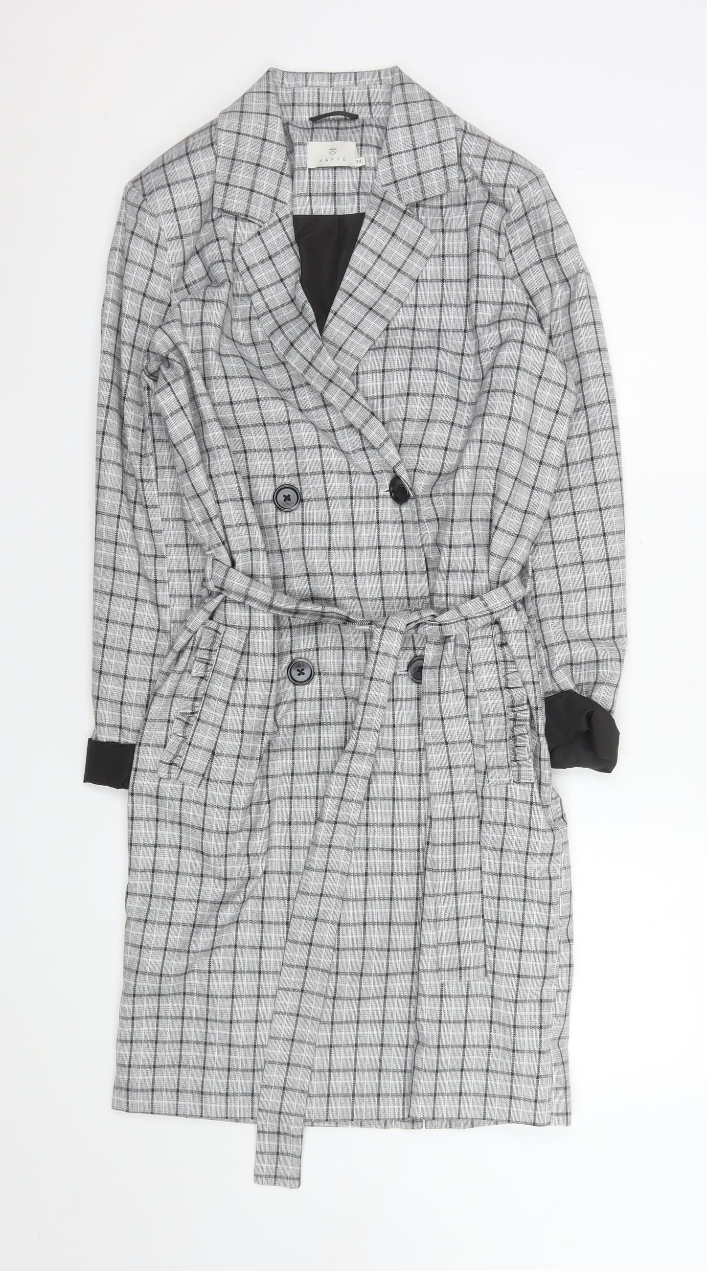 Womens UK Size 6 Kaffe Grey Trench Coat