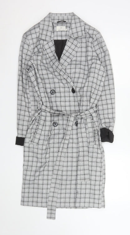 Womens UK Size 6 Kaffe Grey Trench Coat