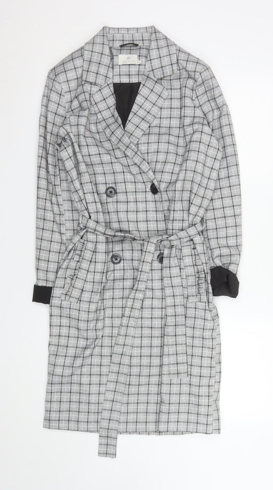 Womens UK Size 6 Kaffe Grey Trench Coat
