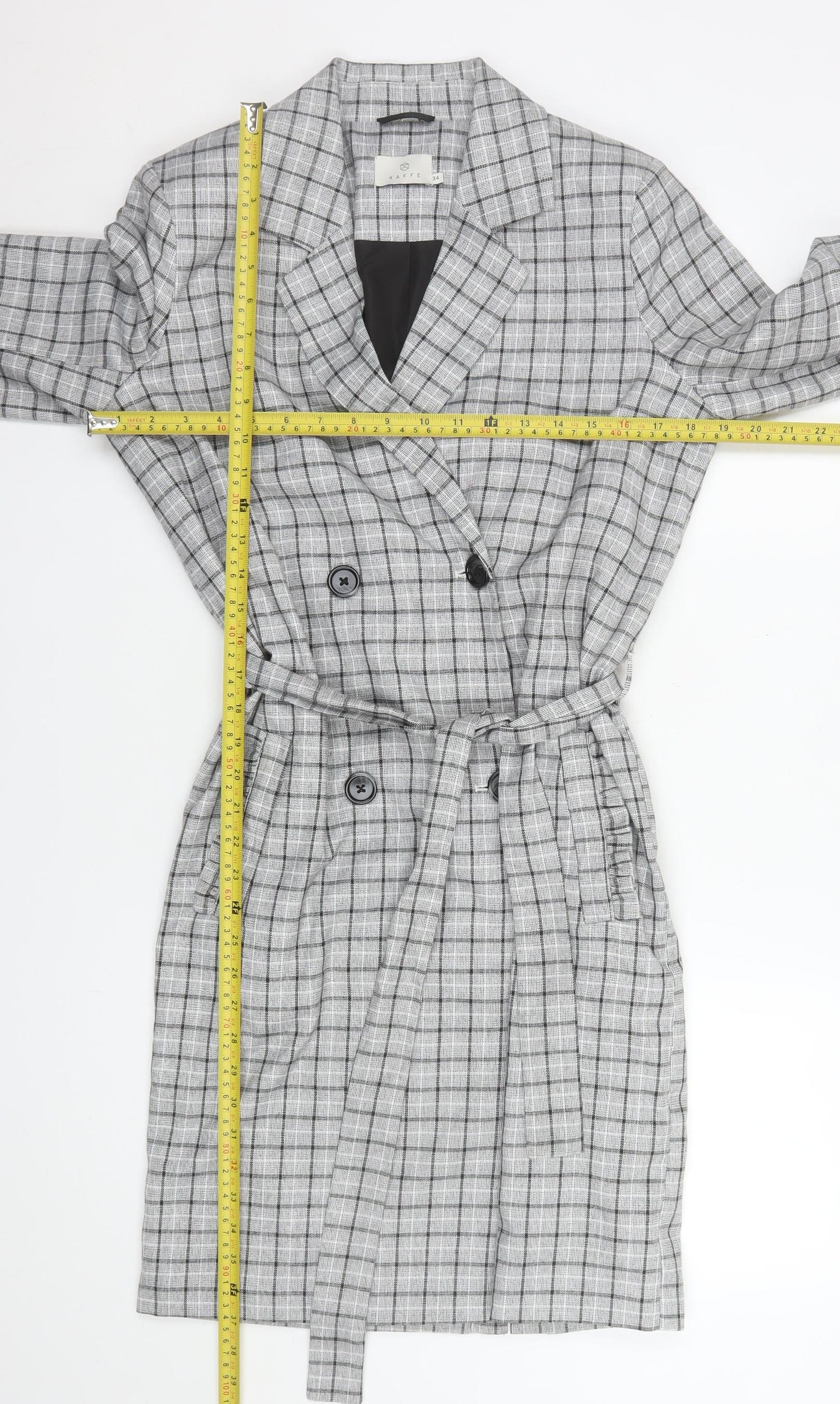 Womens UK Size 6 Kaffe Grey Trench Coat