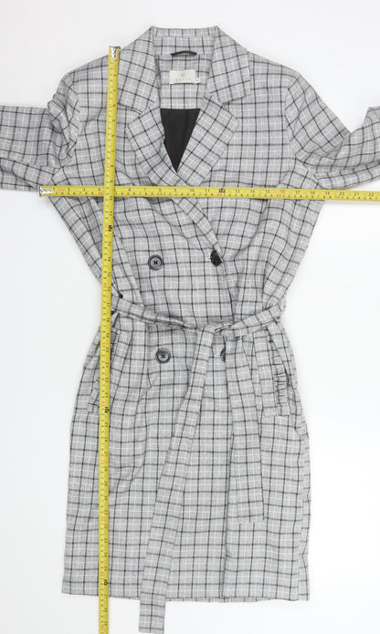Womens UK Size 6 Kaffe Grey Trench Coat