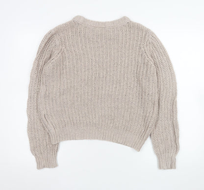 Womens UK Size S Saint Tropez Beige Pullover Jumper