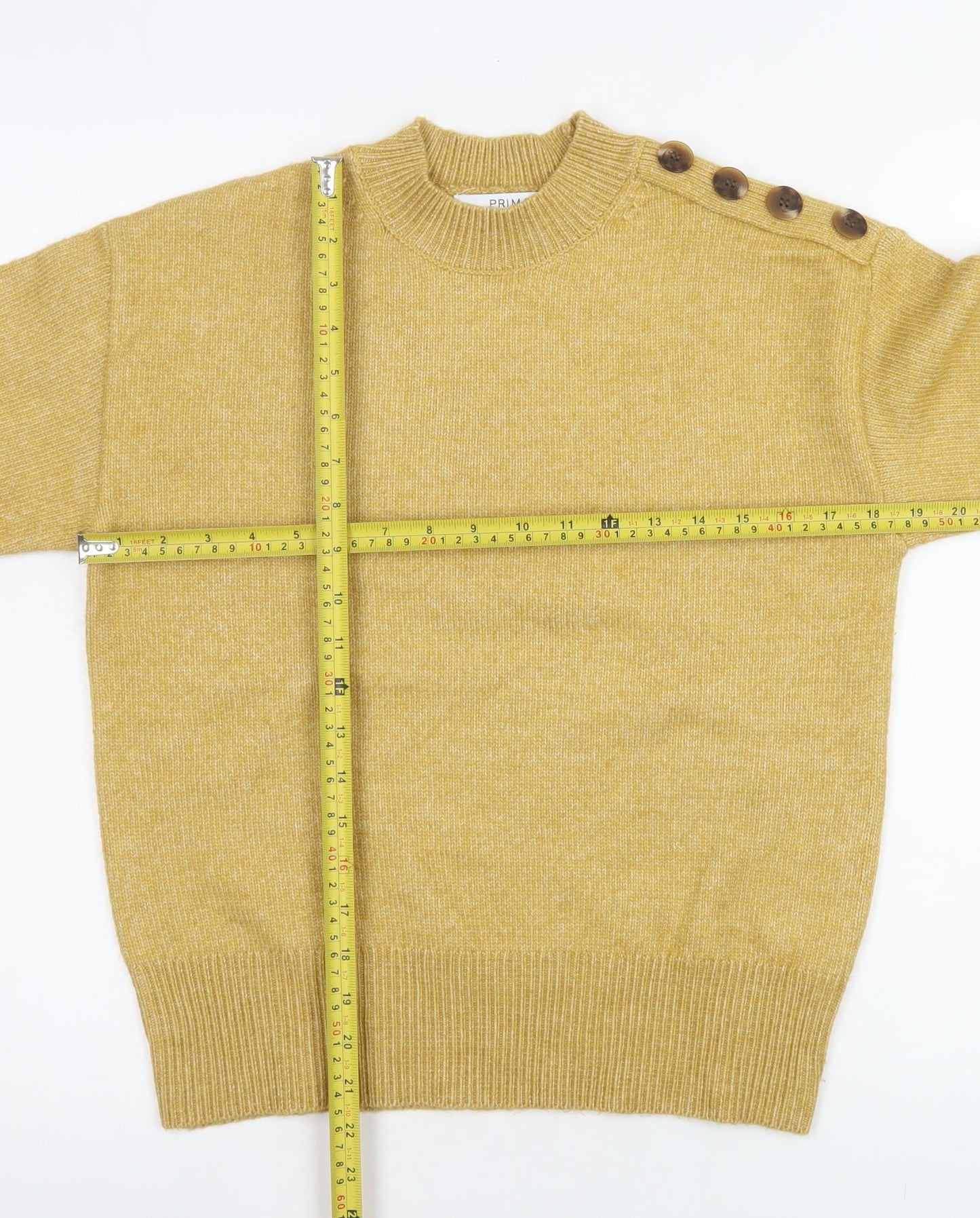 Womens UK Size XS Primark Yellow Pullover Jumper