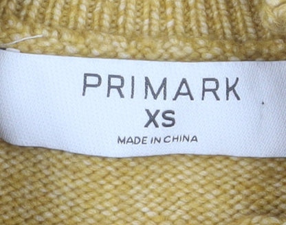 Womens UK Size XS Primark Yellow Pullover Jumper