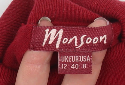 Womens UK Size 12 Monsoon Red Pullover Jumper