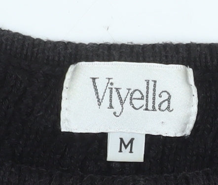 Womens UK Size M Viyella Black Pullover Jumper