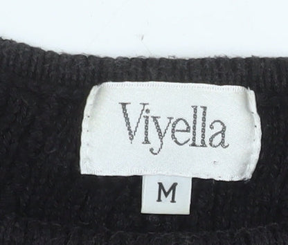 Womens UK Size M Viyella Black Pullover Jumper