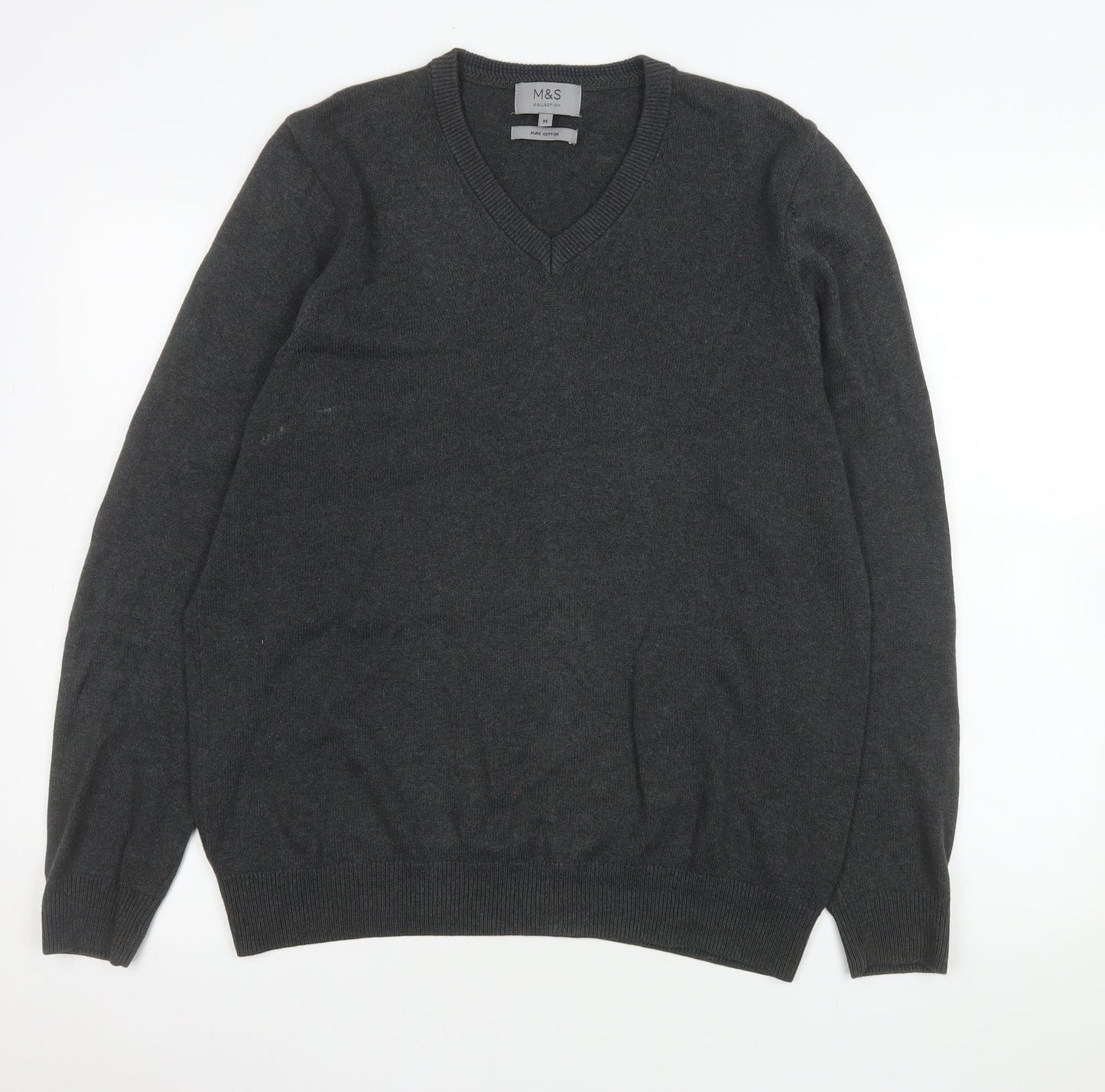 Mens UK Size M Marks and Spencer Grey Pullover Jumper