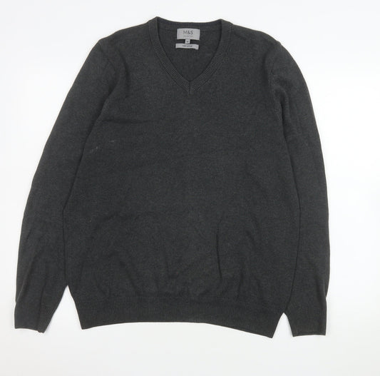 Mens UK Size M Marks and Spencer Grey Pullover Jumper