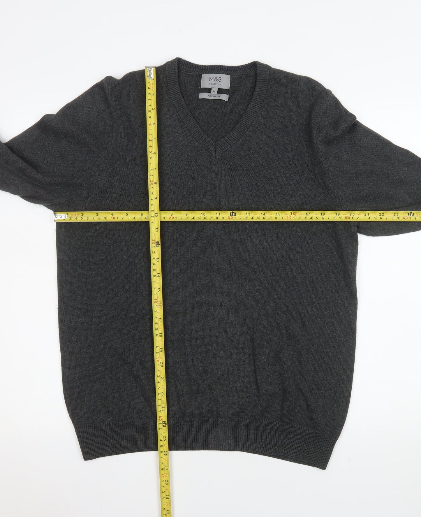Mens UK Size M Marks and Spencer Grey Pullover Jumper