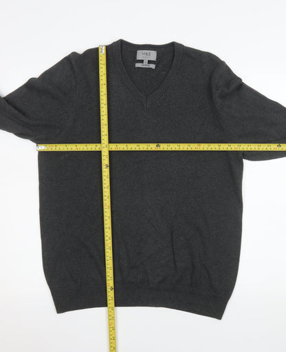 Mens UK Size M Marks and Spencer Grey Pullover Jumper