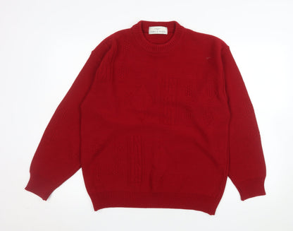 Mens UK Size M Marks and Spencer Red Pullover Jumper