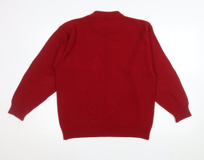 Mens UK Size M Marks and Spencer Red Pullover Jumper