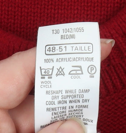 Mens UK Size M Marks and Spencer Red Pullover Jumper