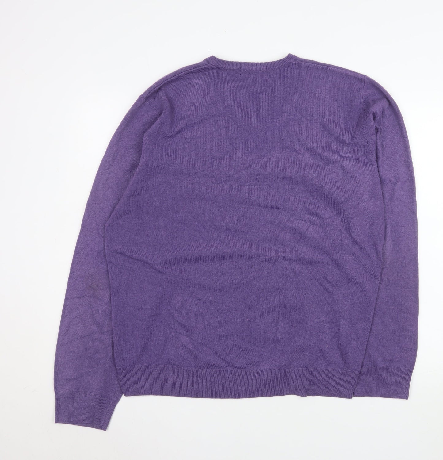 Mens UK Size XL Marks and Spencer Purple Pullover Jumper