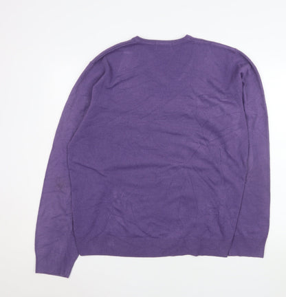 Mens UK Size XL Marks and Spencer Purple Pullover Jumper