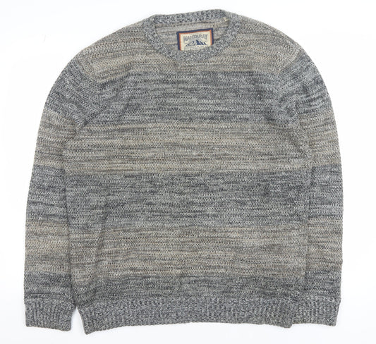 Mens UK Size L Mantaray Grey Pullover Jumper