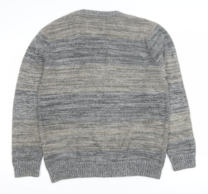 Mens UK Size L Mantaray Grey Pullover Jumper