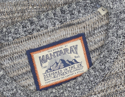 Mens UK Size L Mantaray Grey Pullover Jumper