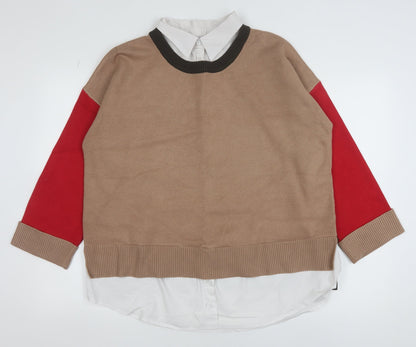 Womens UK Size 16 NEXT Beige Pullover Jumper
