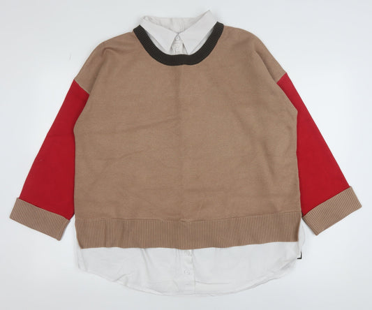 Womens UK Size 16 NEXT Beige Pullover Jumper