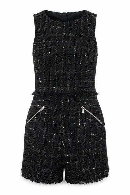 Womens UK Size 8 F&F One-Piece Black Playsuit