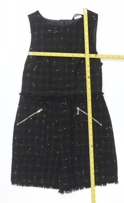 Womens UK Size 8 F&F One-Piece Black Playsuit