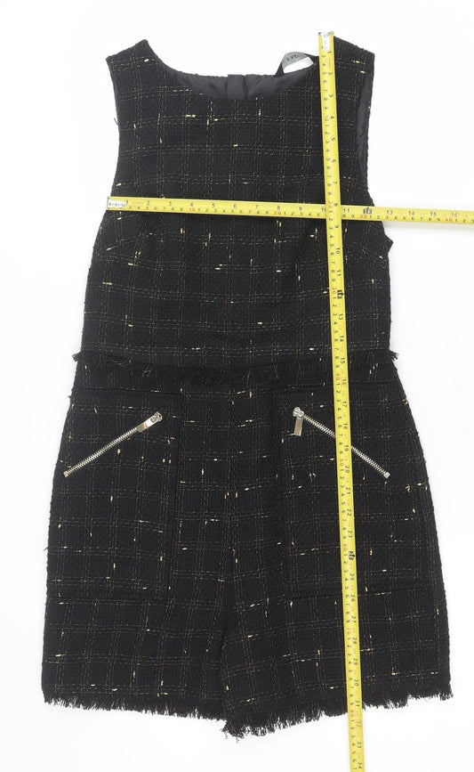 Womens UK Size 8 F&F One-Piece Black Playsuit