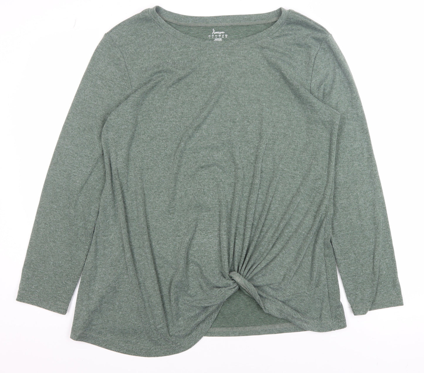 Womens UK Size L Limisya Green Basic T-Shirt