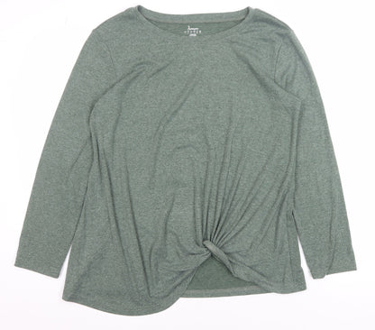 Womens UK Size L Limisya Green Basic T-Shirt