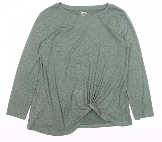Womens UK Size L Limisya Green Basic T-Shirt
