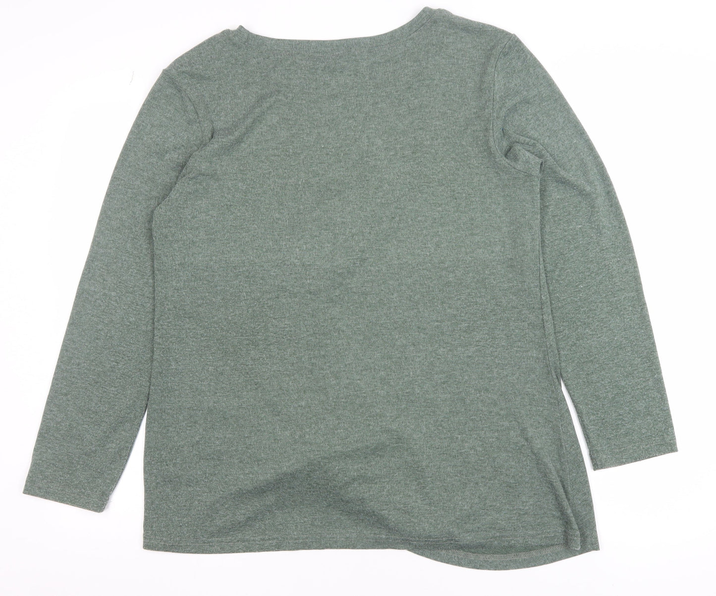 Womens UK Size L Limisya Green Basic T-Shirt