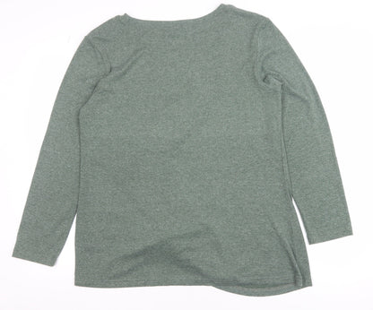 Womens UK Size L Limisya Green Basic T-Shirt
