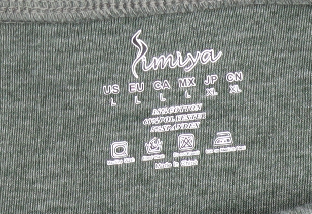 Womens UK Size L Limisya Green Basic T-Shirt