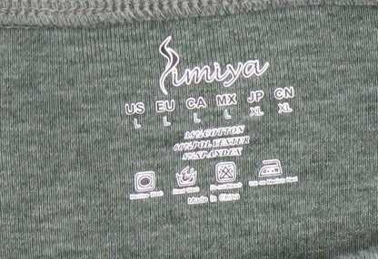 Womens UK Size L Limisya Green Basic T-Shirt