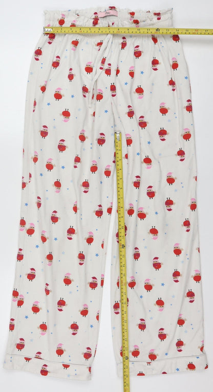 Boux Avenue Women’s White Christmas Robin Print Pyjama Pants UK 10