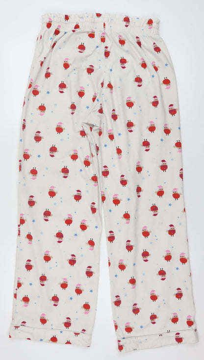 Boux Avenue Women’s White Christmas Robin Print Pyjama Pants UK 10
