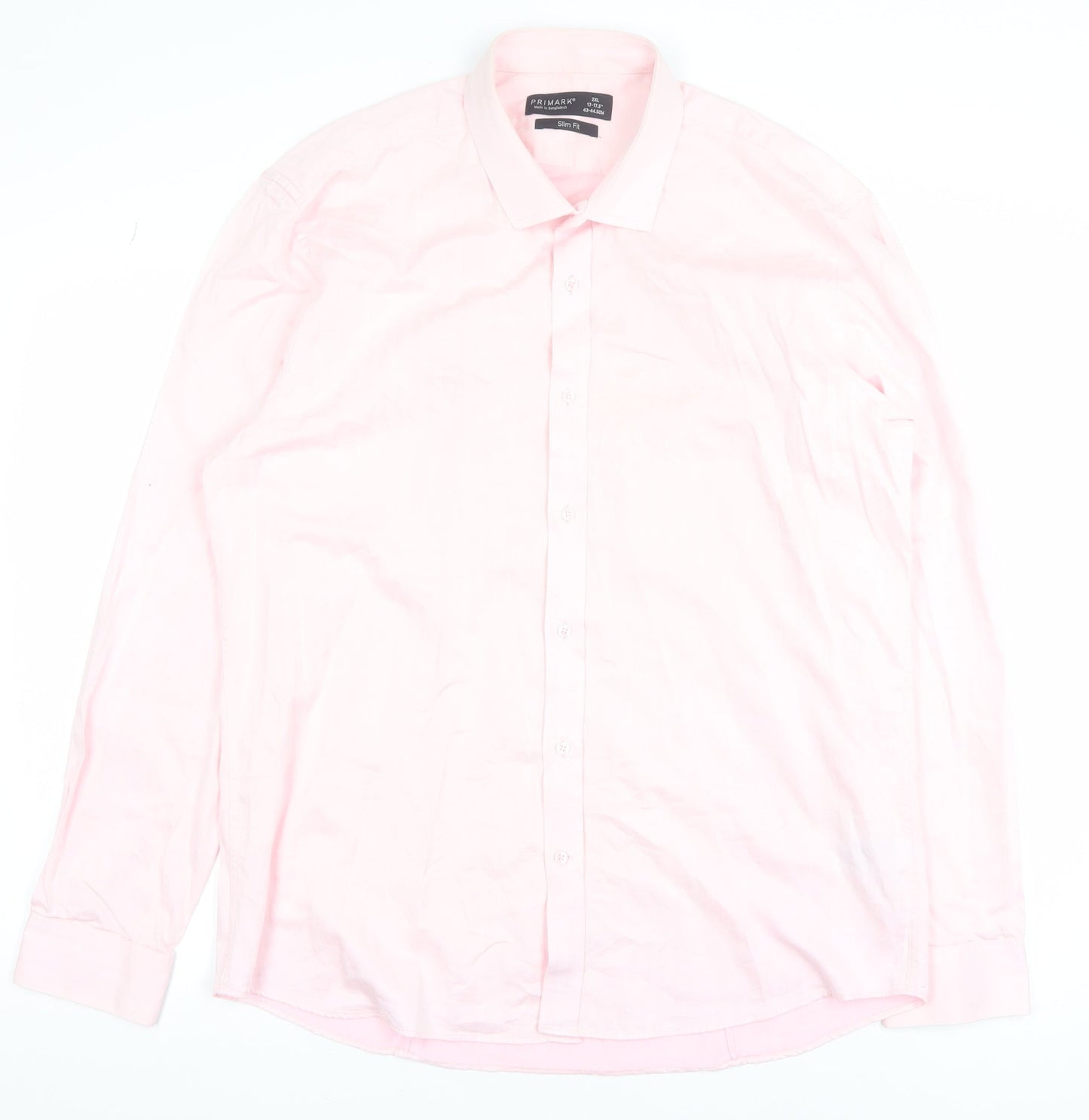 Mens UK Collar Size 2XL Primark Smart Pink  Dress Shirt